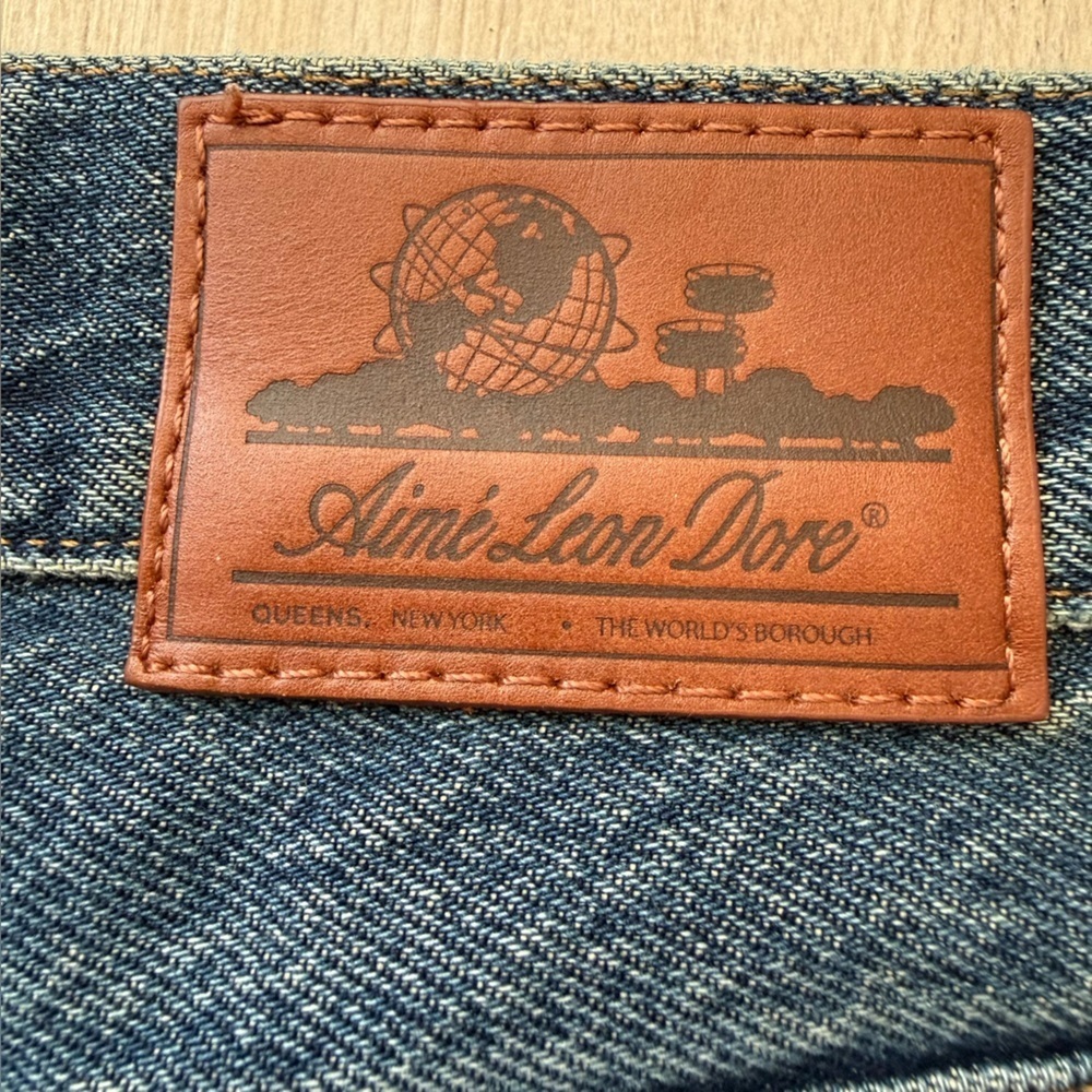 Aime Leon Dore Made in Italy High Rise Dark Blue Relaxed Jeans Women’s Size 30 - Picture 3 of 13